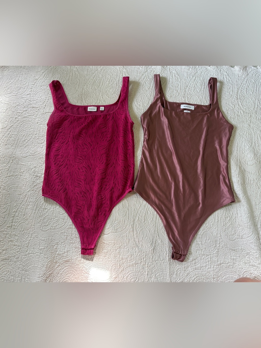 Women’s Babaton One-Piece Bodysuit in Magenta and Mauve - set of 2 - size small